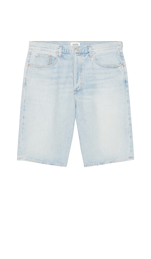 Agolde Skater Straight-leg Denim Shorts In Blue