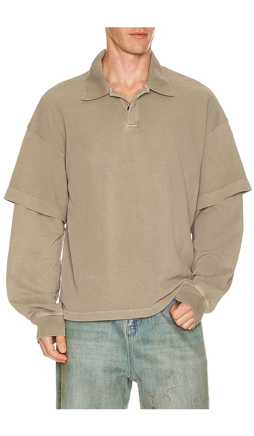 AGOLDE Curren Double Sleeve Polo en Blue Taille S Also en M L XL1X 210 €