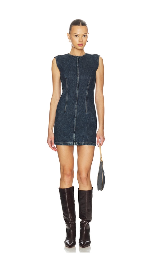 Agolde Barton Denim Mini Dress In Blue