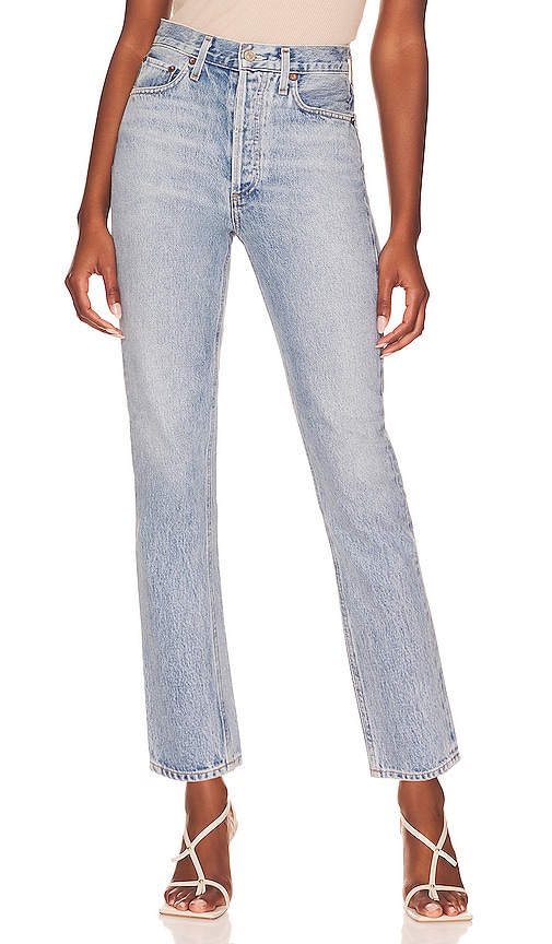 agolde riley high rise crop jeans