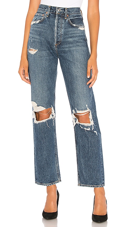 high rise loose fit jeans