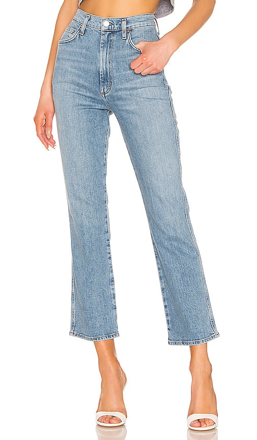 high rise kick pinch waist jeans