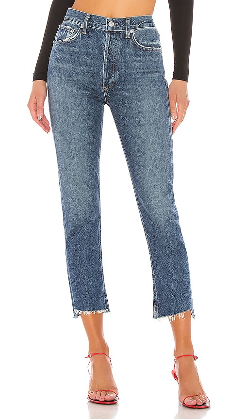 agolde riley high rise crop jeans