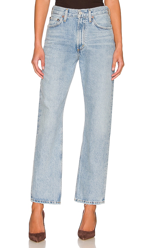 Agolde Mia Mid-rise Distressed Straight-leg Jeans In Blue | ModeSens