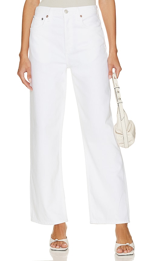 Shop Agolde Low Slung Baggy In White