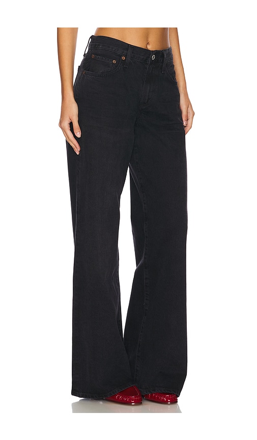 Agolde Ellis Wide-leg Jeans In Black