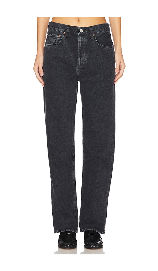 Agolde Luna Curved Leg Jeans In Black
