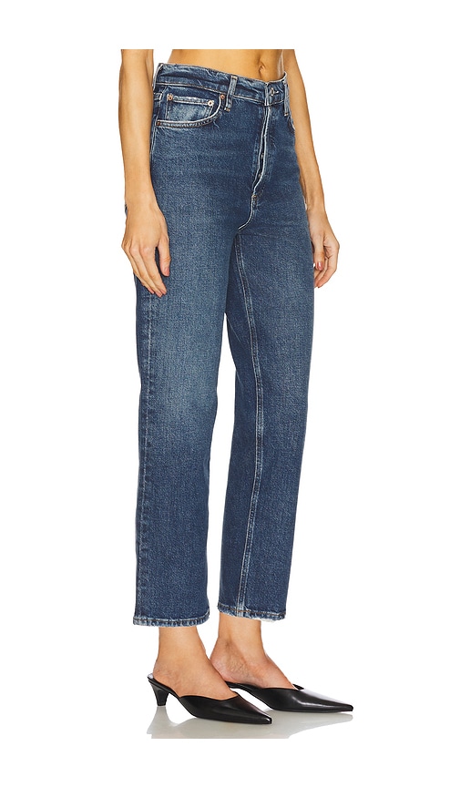 Agolde Valen Straight Leg Jeans With Faded Wash In Blue