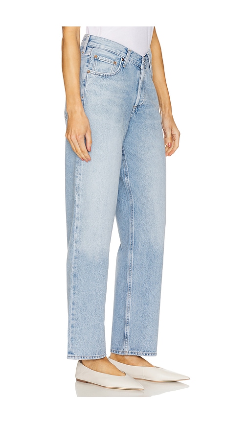 Agolde Franka Pleated High-rise Wide-leg Jeans In Blue