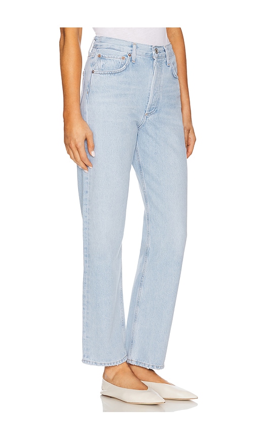 Agolde Mia Mid-rise Distressed Straight-leg Jeans In Blue