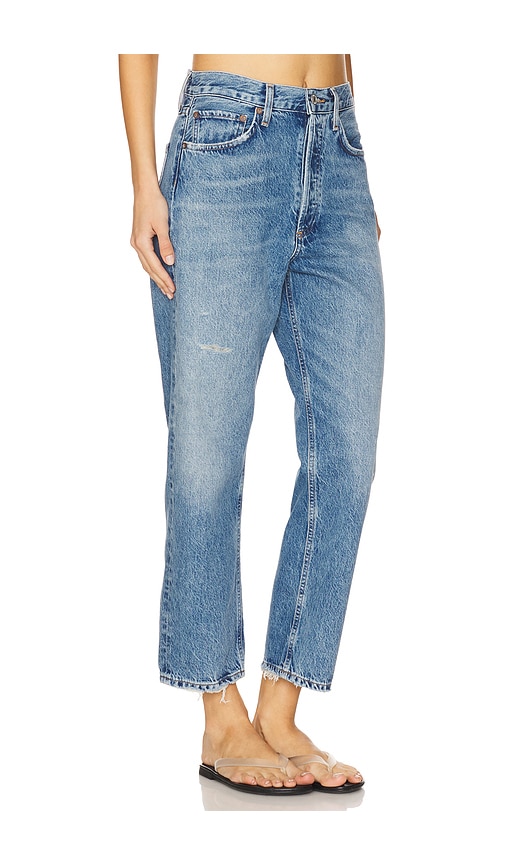 Agolde 90's Crop Mid Rise Straight Jeans In Shrine In Blue