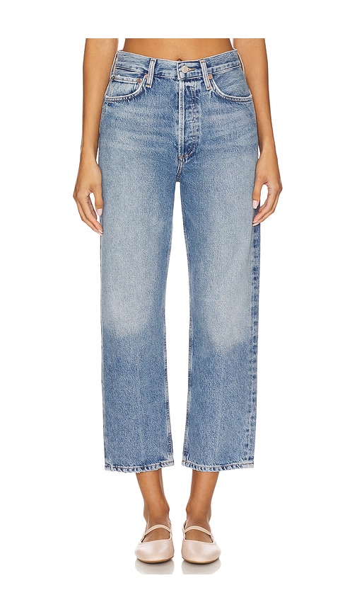 90s Mid Rise Loose Straight Crop in Blue. - size 34 (also in 23, 24, 25, 26, 27, 28, 29, 32, 33)