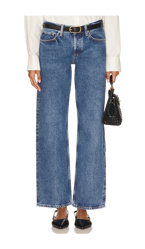 Agolde High-rise Straight Cropped Jeans In Blue