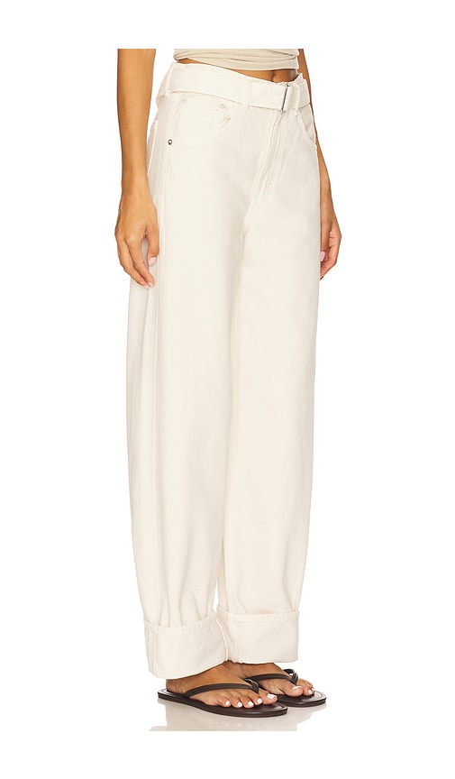 Agolde Cuffed Taper Jeans In White