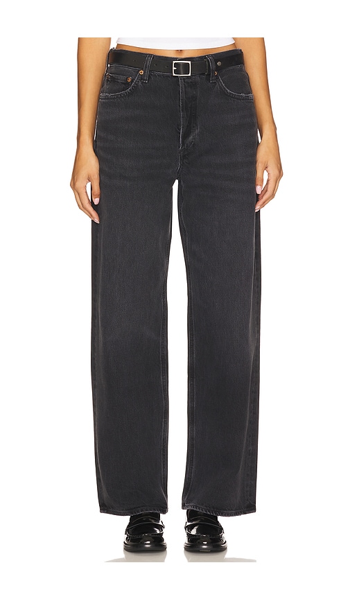 Agolde Low Slung Baggy Jeans In Gray