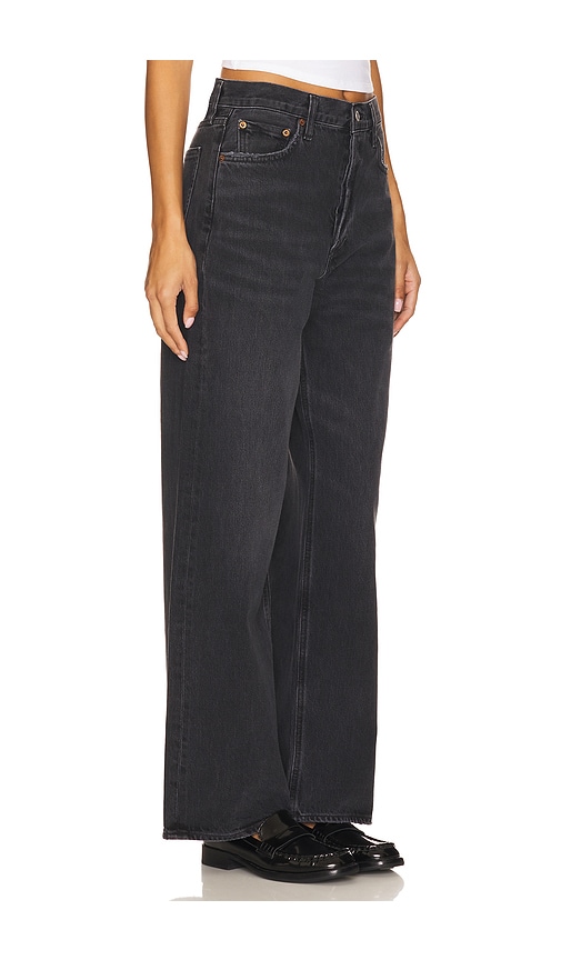 Agolde Low Slung Baggy Jeans In Gray