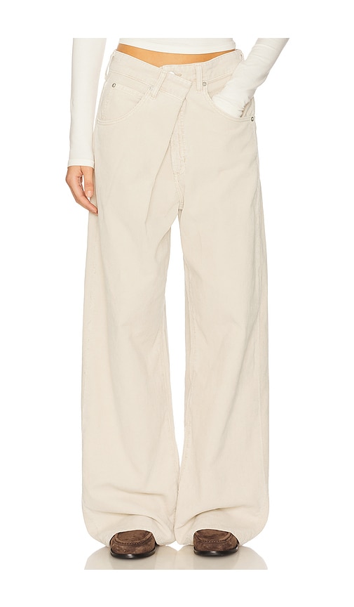 Agolde Vana Fold Wide Leg Jeans In Neutral