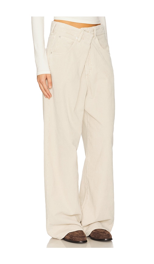 Agolde Vana Fold Wide Leg Jeans In Neutral