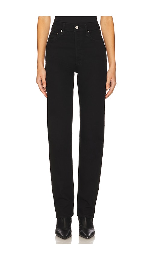 Agolde Valen High Waist Organic Cotton Ankle Straight Leg Jeans In Animal Print