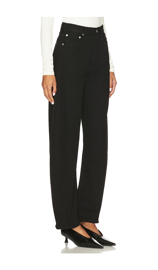 Agolde Arc Criss Cross Asymmetric Straight-leg Jeans In Black