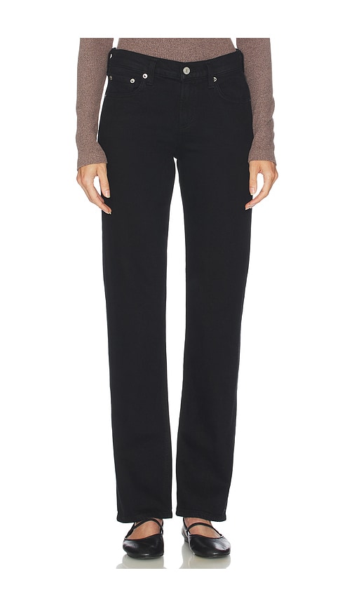 Agolde Low Rise Slim Jeans In Black