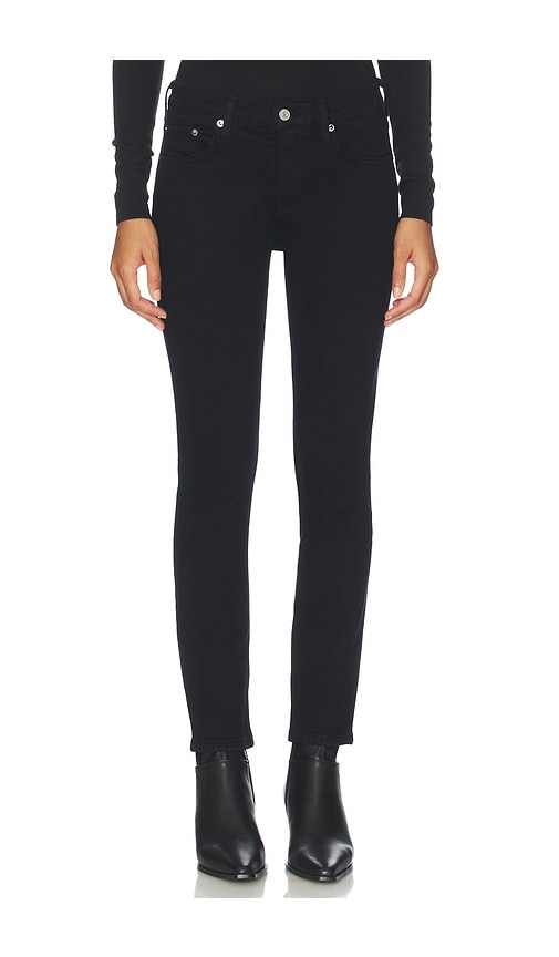 Agolde Cocktail Low Rise Ankle Slim Jeans In Black