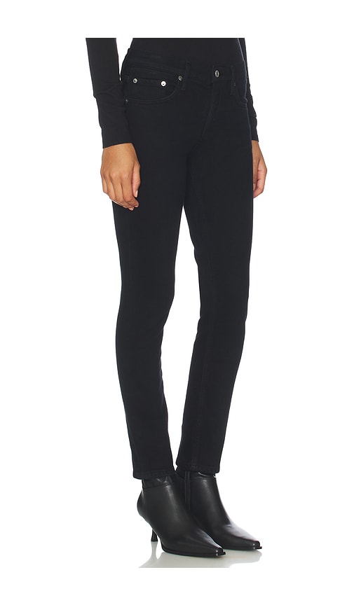 Agolde Cocktail Low Rise Ankle Slim Jeans In Black
