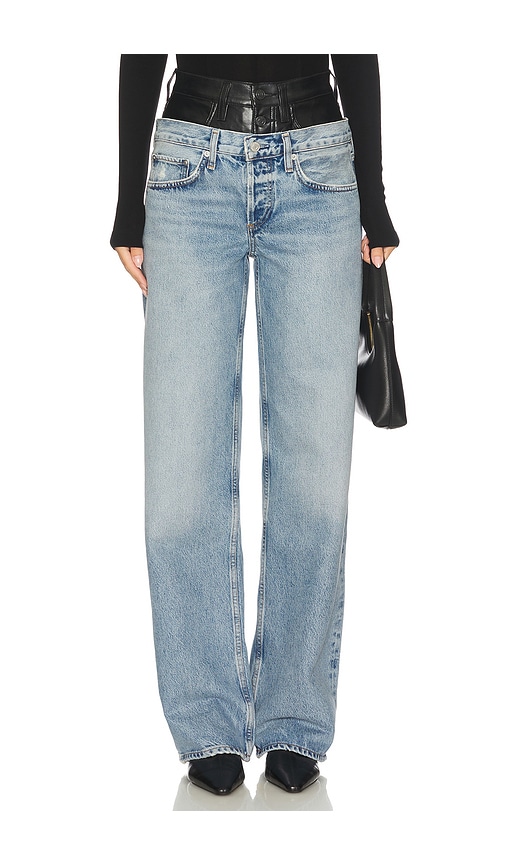Agolde Elson High Rise Loose Jeans In Blue
