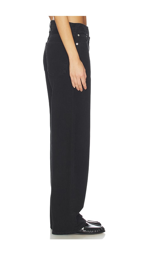 Agolde Arc Criss Cross Asymmetric Straight-leg Jeans In Black