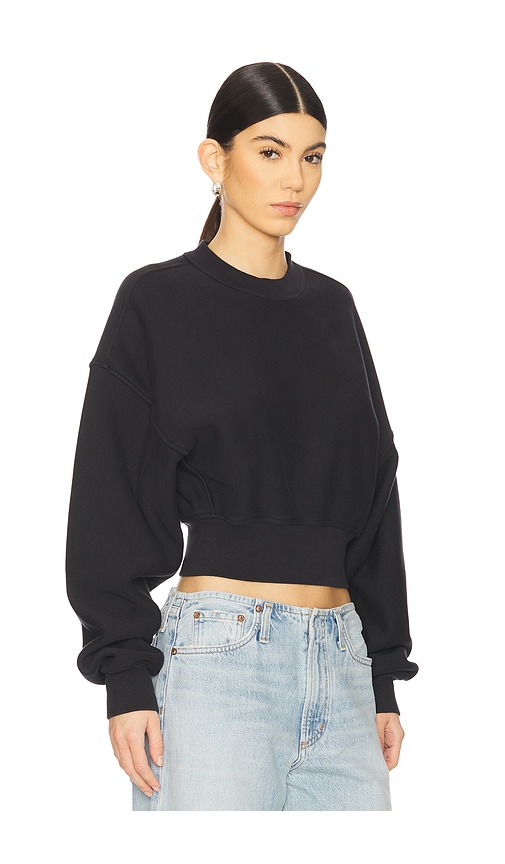 Agolde Mari Cropped Hoodie Marker In Black