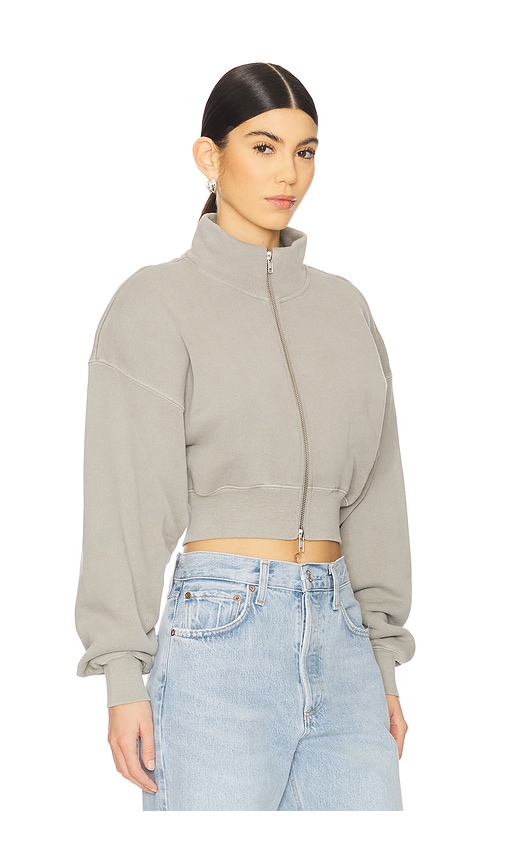 Agolde Asta Zip Sweatshirt In Grey