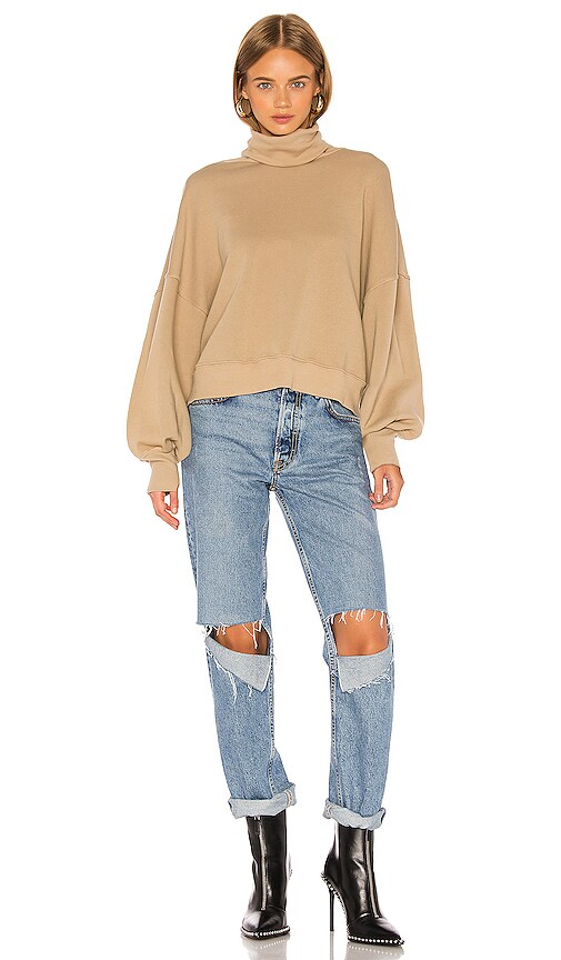 agolde balloon sleeve turtleneck sweatshirt