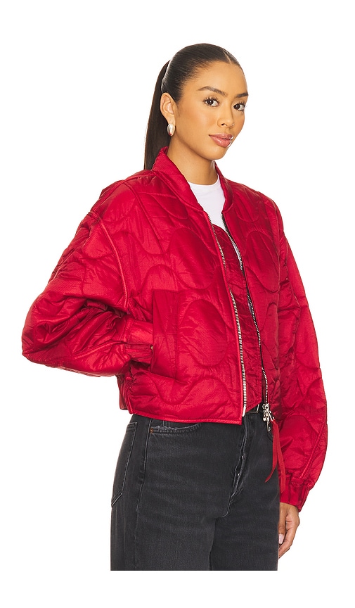 Agolde Iona Quilted Jacket In Red