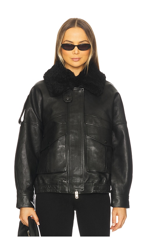 Agolde Avril Leather Jacket In Black
