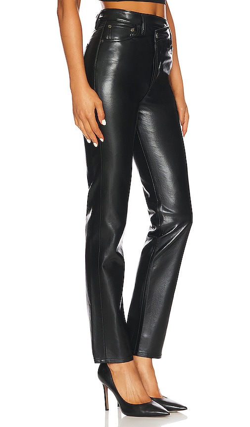 Shop Agolde Recycled Leather Criss Cross Straight In Detox