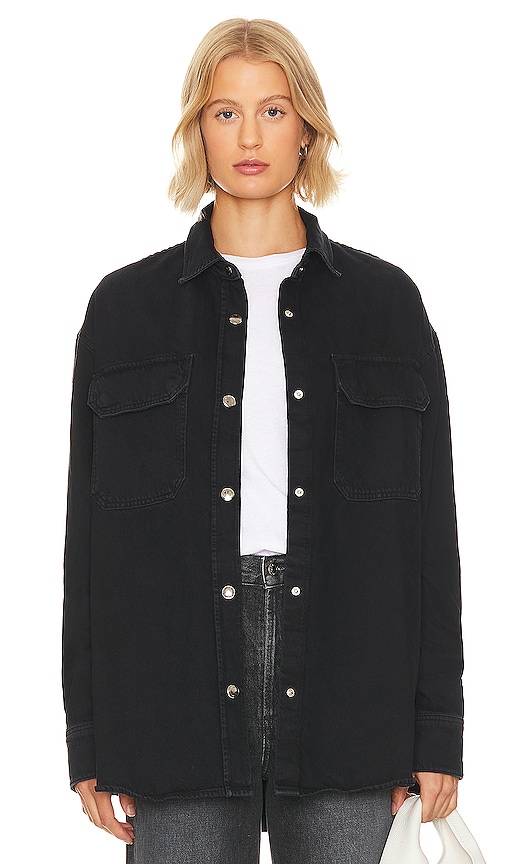 AGOLDE Camryn Upsized Denim Shirt in Crushed REVOLVE