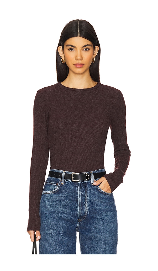 Shop Agolde Delphi Slim Tee In Burgundy