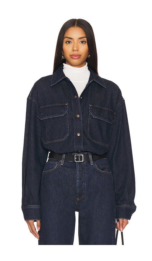 Shop Agolde Gwen Slice Shirt In Blue