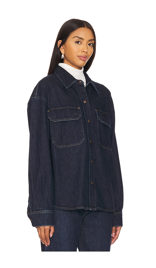 Shop Agolde Gwen Slice Shirt In Blue