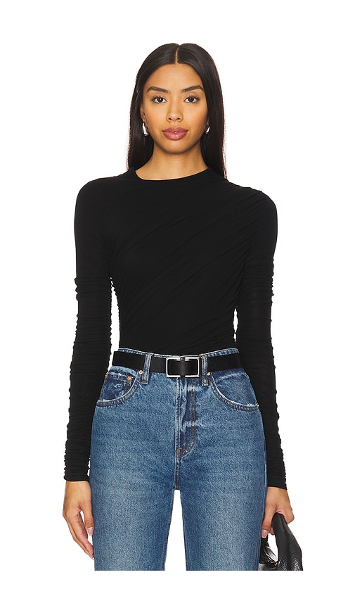 Shop Agolde Tania Twist Tee In Black