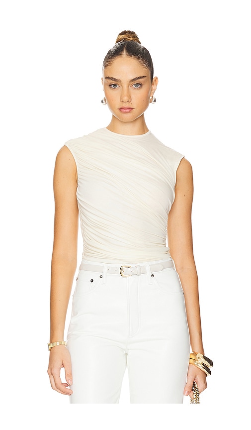 Shop Agolde Ester Twist Tank In Cream