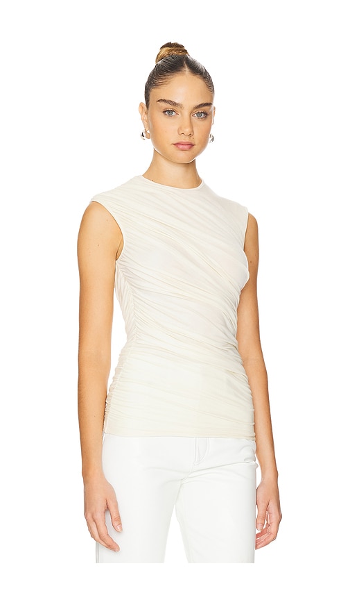 Shop Agolde Ester Twist Tank In Cream