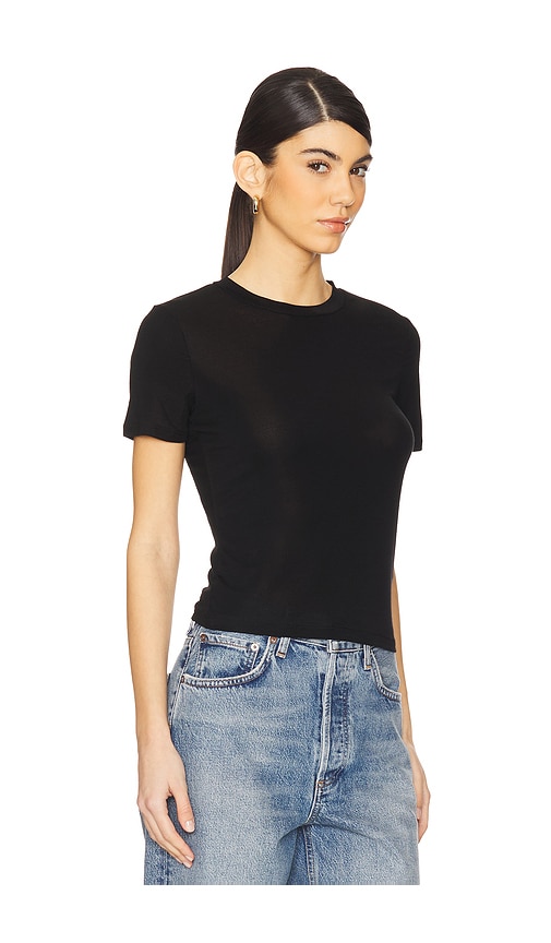 Agolde Adine Cotton Shrunken Tee In 黑色