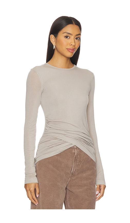 Agolde Eve Twist Tee In Gray