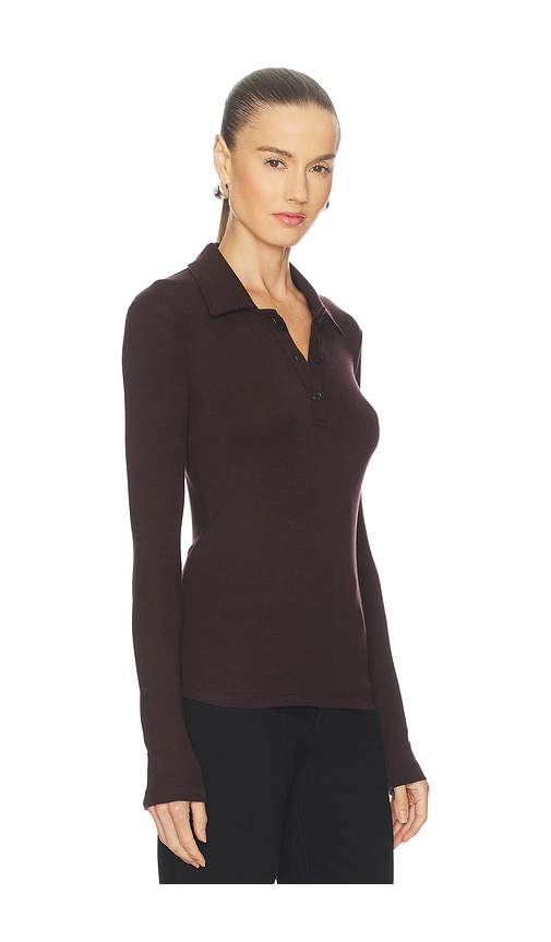 Agolde Amos Stretch-lyocell Polo Shirt In Brown