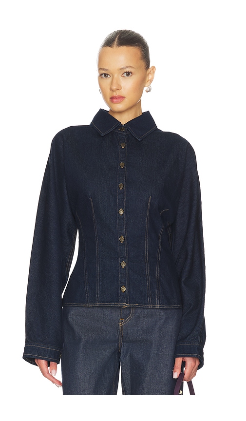 Agolde Devon Denim Button-up Shirt In Blue