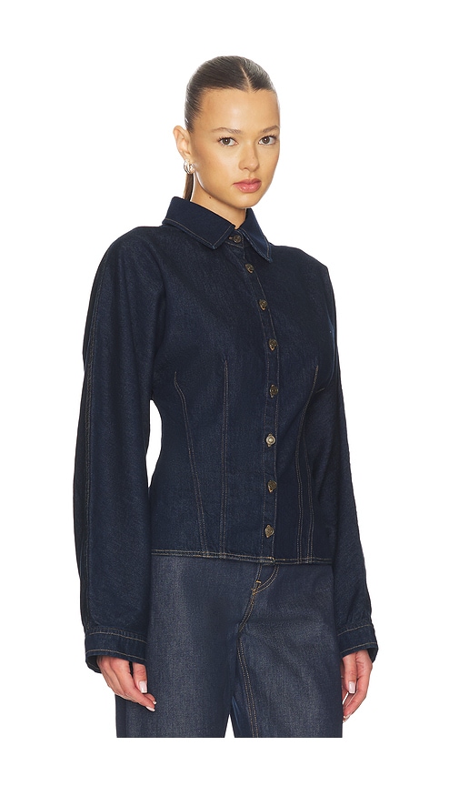 Agolde Devon Denim Button-up Shirt In Blue