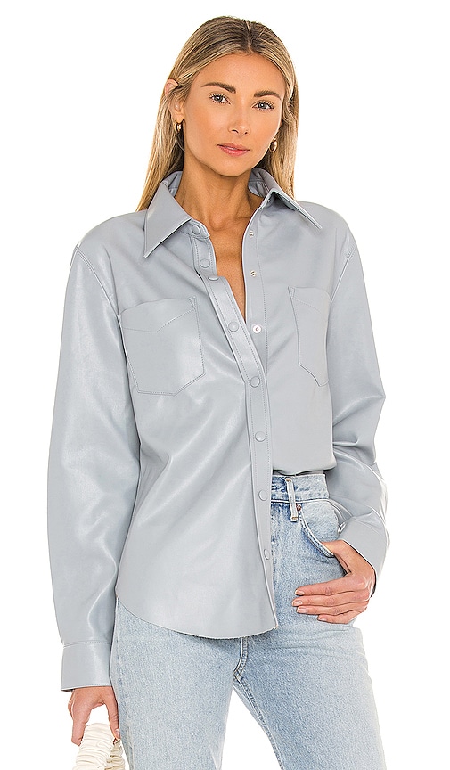 AGOLDE Paloma Vegan Leather Shirt in 