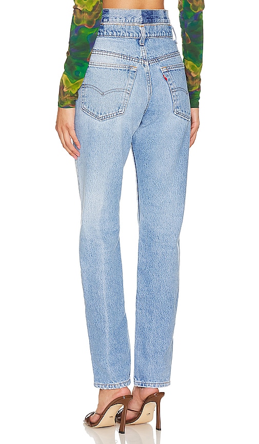  Aligrace Jeans Mit Doppeltem Bund In Denim-light. Größe 23. Also In 24, 25, 30, 31, 32. 