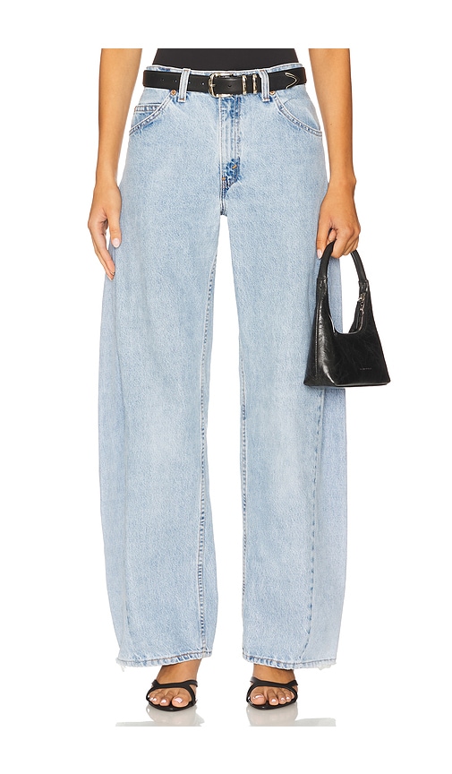 Aligrace Tilted Pocket Barrel Jeasn In Blue